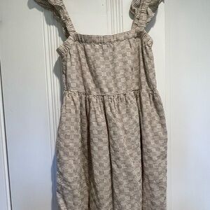 Madewell flutter sleeve square neck mini dress in striped jacquard